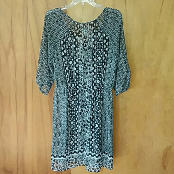 Old Navy Black and White Sheer Dress - Picture 3 of 5